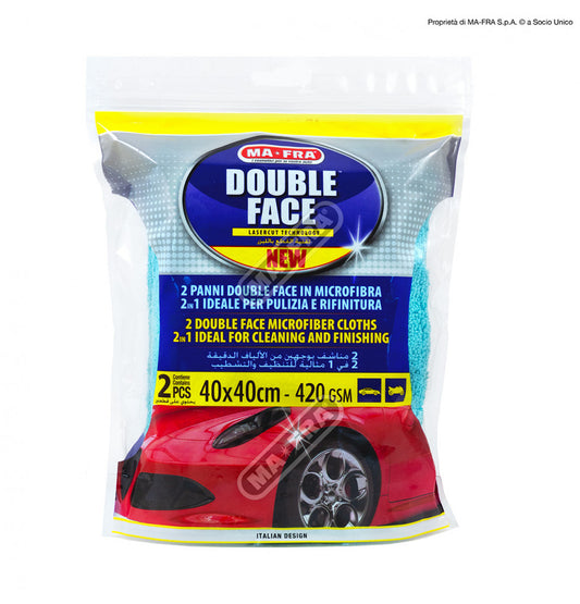 Mafra 2 Panni in Microfibra Double Face 40x40cm per Lucidare Auto