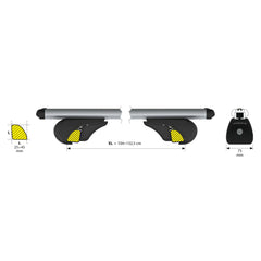 Nordrive Alumia Rail Barre Portatutto Alluminio per Tetto Auto 140cm