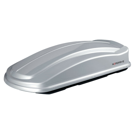 Nordrive 630D Box Tetto Auto Argento Liscio Doppia Apertura 630 Litri