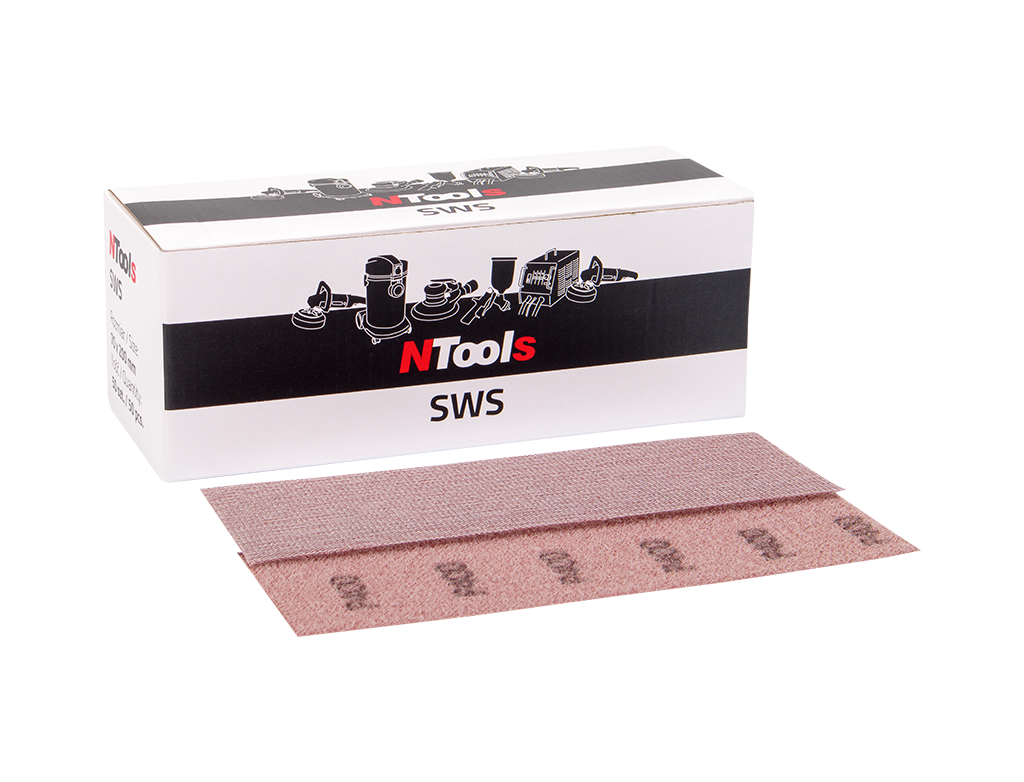 NTools SWS Foglio Abrasivo in Rete con Velcro Grana P120 70x200mm 50pz