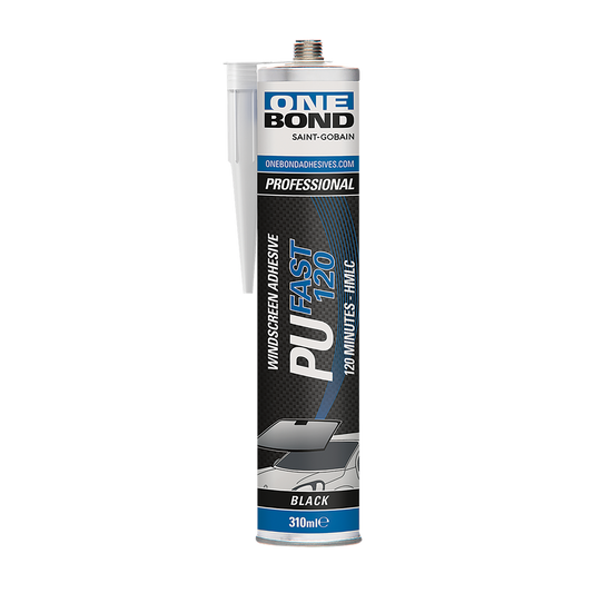 OneBond PU Fast 120 Adesivo Poliuretanico per Cristalli Auto Nero 310ml