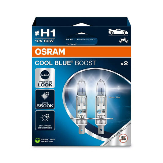 Osram Cool Blue Boost Lampadine Xenon Auto Bianca H1 12V 80W 2 Pezzi