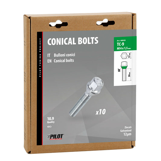 Pilot 10 Bulloni Conici TC9 in Acciaio con Finitura Zincata