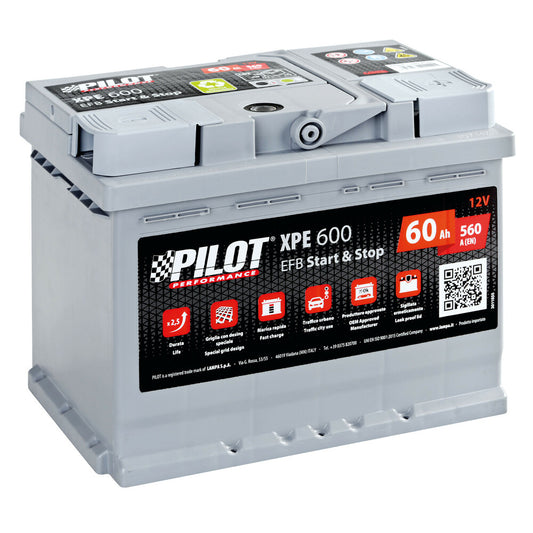 Pilot XPE600 Batteria Auto 60Ah 560A 12V Start-Stop