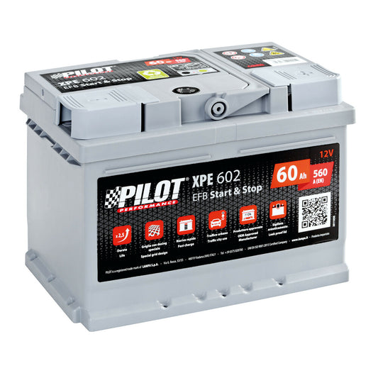 Pilot XPE602 Batteria Auto 12V Start-Stop EFB 60Ah 560A