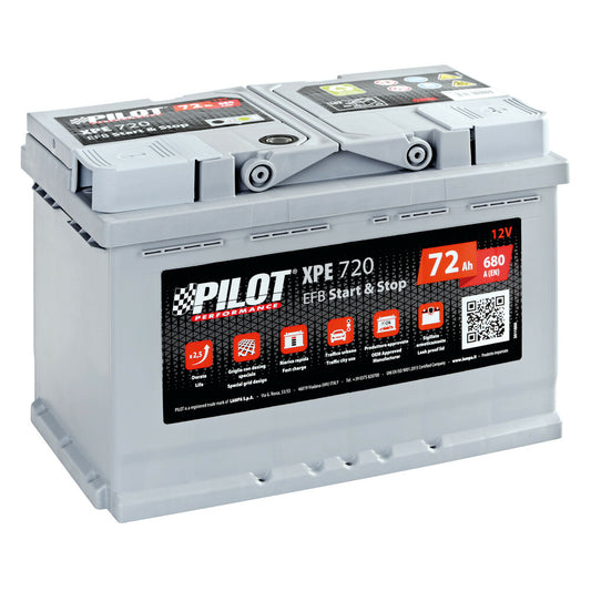 Pilot XPE740 Batteria Auto 12V Start-Stop EFB 72Ah 680A L3