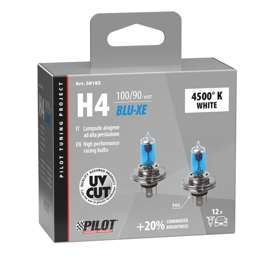 Pilot Lampadine Xenon Blu Auto 12V Blu-Xe H4 100/90W