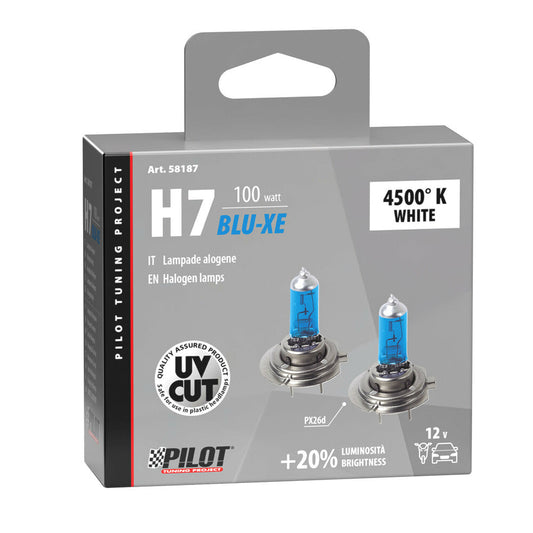 Pilot Lampadina Alogena Auto Blu Xenon H7 Attacco PX26d 2 Pezzi