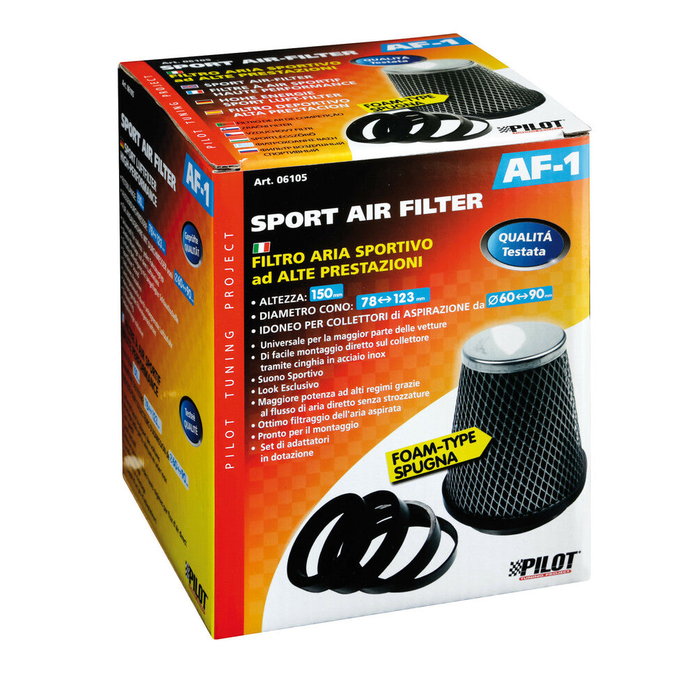 Pilot AF-1 Filtro Aria Conico in Spugna Sportivo Universale per Auto