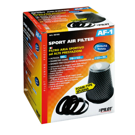 Pilot AF-1 Filtro Aria Conico in Spugna Sportivo Universale per Auto