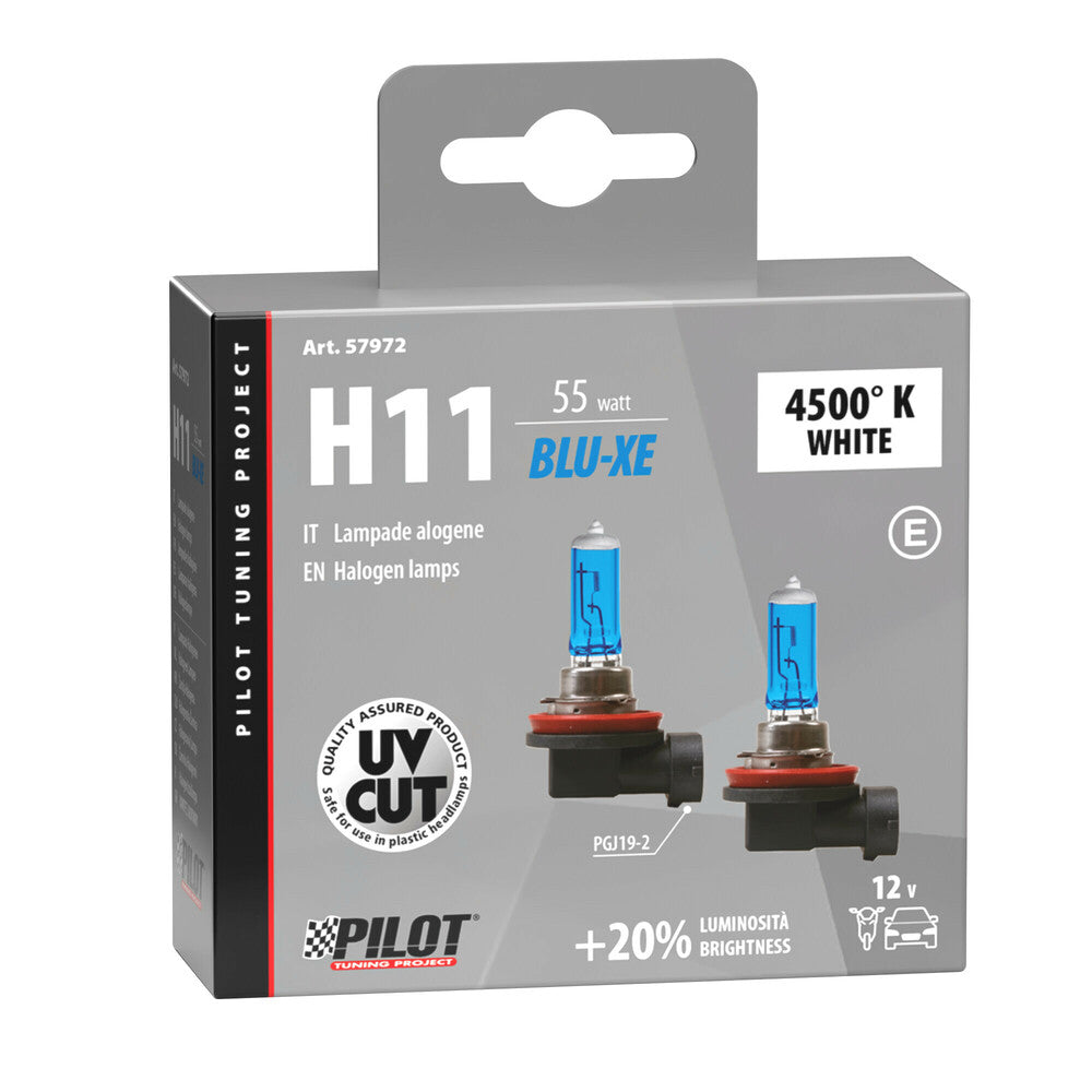Pilot Lampadine Auto Alogeno Simile Blu Xeno H11 PGJ19-2 2 Pezzi