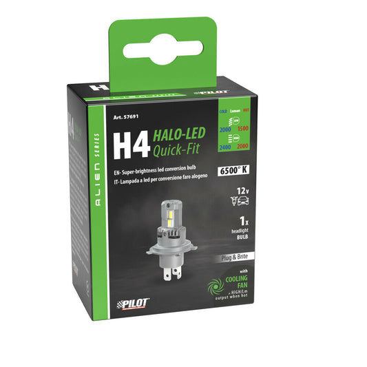 Pilot Halo Led Lampadine Fari Auto H4 Installazione Rapida 1 pz