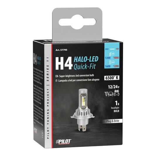 Pilot Halo LED Serie 11 H4 P43t Converti Fari Alogeni a LED 1 Pezzo