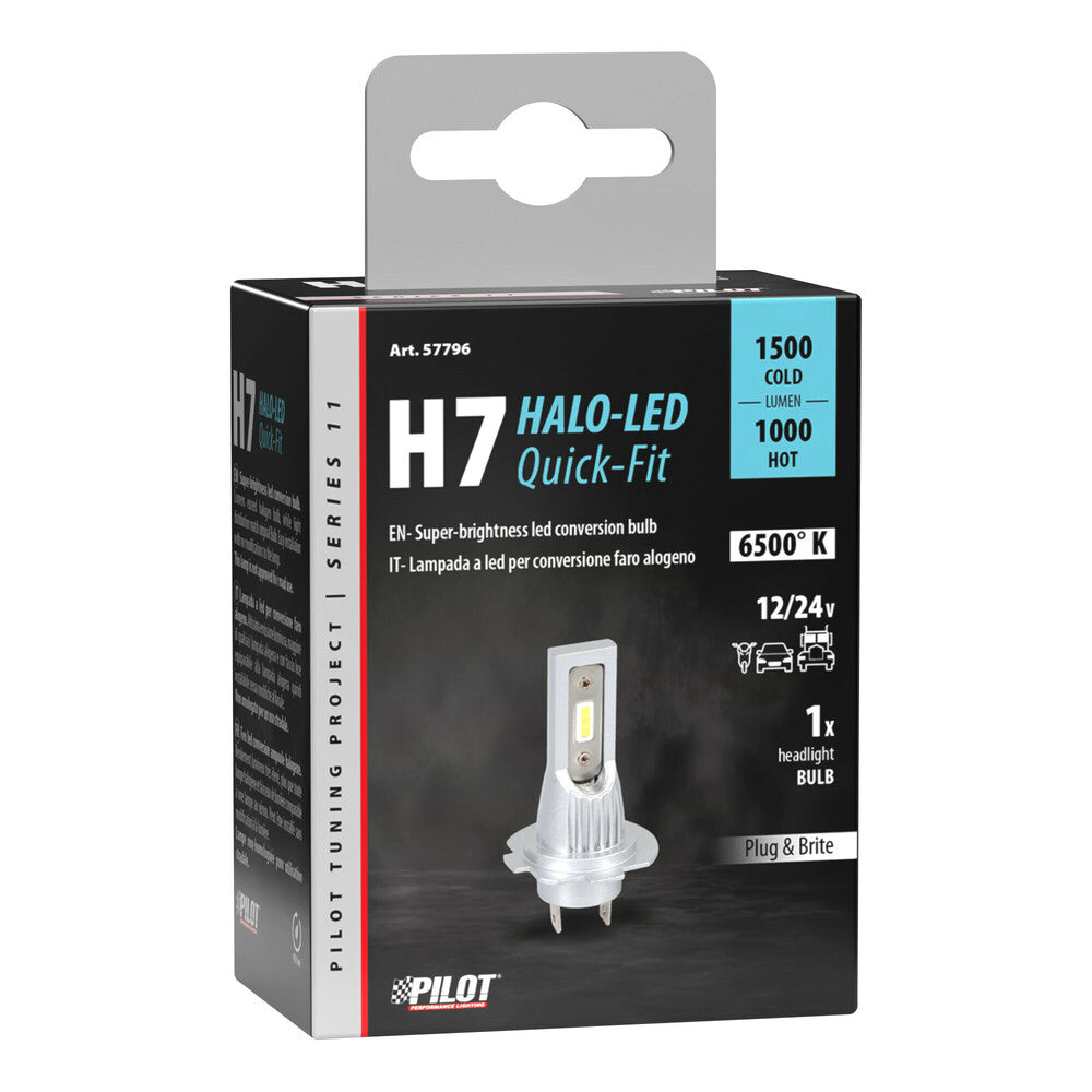 Pilot Halo LED Serie 11 H7 PX26d Converti Fari Alogeni a LED 1 Pezzo