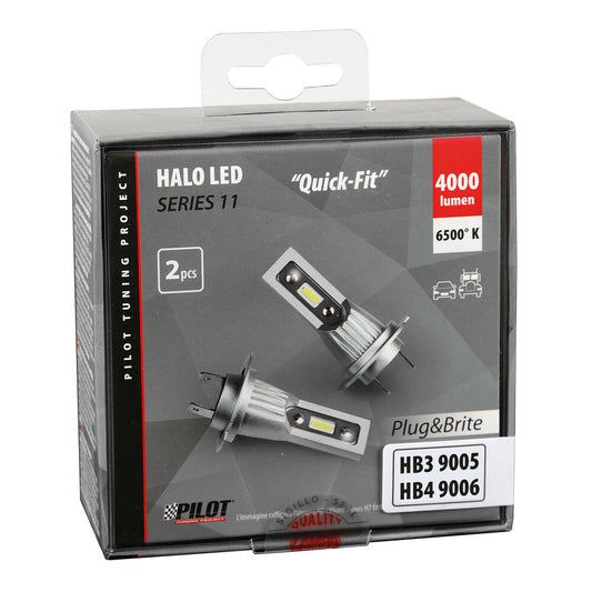 Pilot Halo Led Serie 11 HB3/HB4 P20d/ P22d Lampadine Led Auto 2 Pezzi