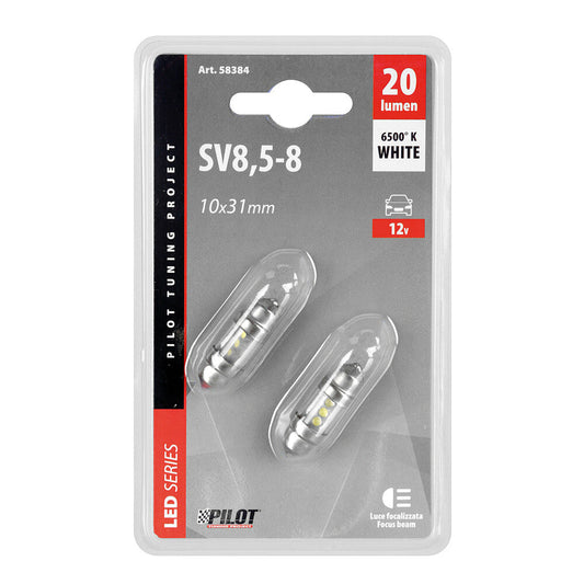 Pilot Lampadine Led per Luci Targa e Intenri Auto SV8,5-8 2 Pezzi