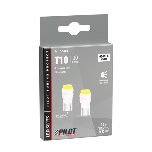 Pilot Lampade Auto Led Bianco Hyper-Led T10 3 SMD 12V 2 Pezzi