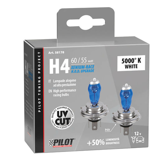 Pilot Lampadina Alogena Auto Xenon H4 Attacco P43t 2 Pez