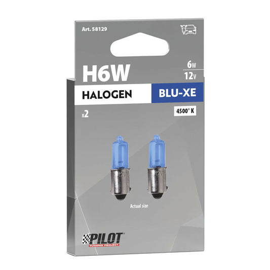 Pilot Lampadina Fari Alogena Blu H6W Attacco BAX9s 2 Pezzi