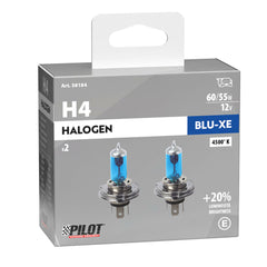 Pilot Set 2 Lampadine Alogene Blu-Xe H4 12V per Auto 60/55W