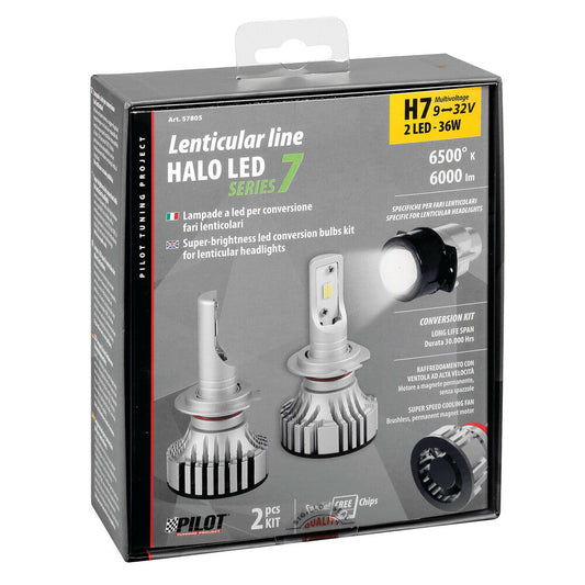 Pilot Halo LED Serie 7 H7 PX26d Lampadine per Fari Lenticolari 2 Pezzi