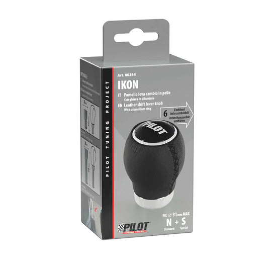 Pilot Ikon Pomello Leva Cambio in Pelle con 7 Emblemi Intercambiabili