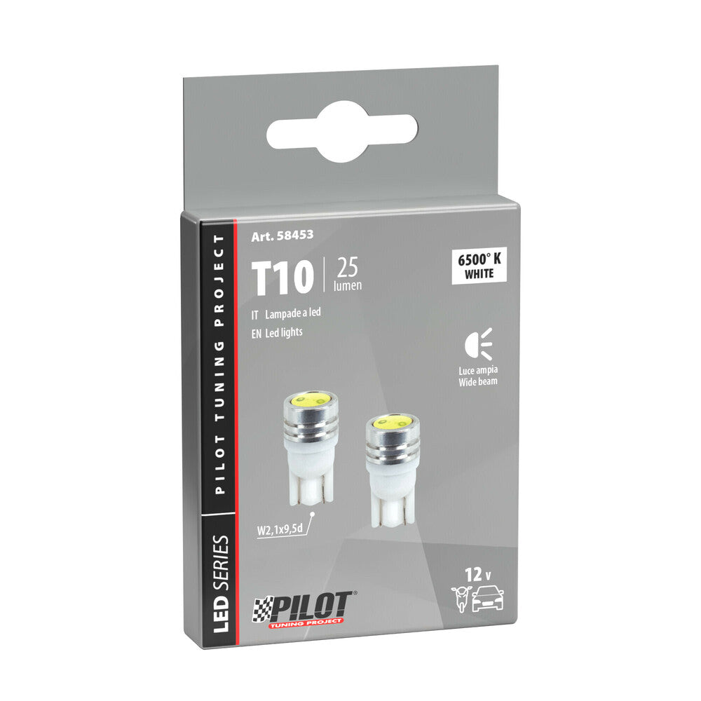 Pilot Lampadina LED W2,1x9,5d per Auto e Moto 2 Pezzi