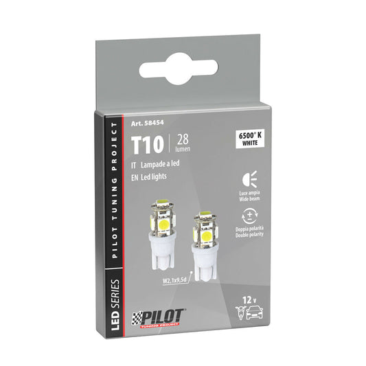 Pilot Hyper-Led Lampadine Auto 5 SMD T10 W2,1x9,5d 2 Pezzi