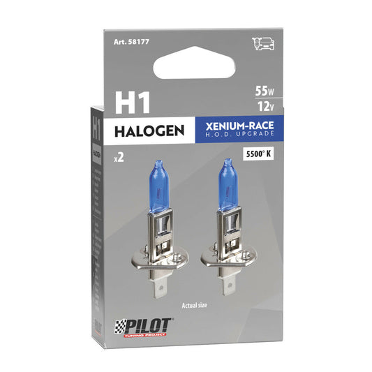 Pilot Lampadina Alogena Xenon Auto H1 Attacco P14,5s 2 Pezzi