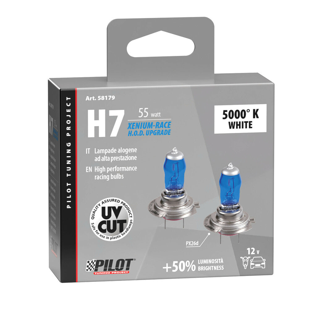 Pilot Lampadina Alogena Auto Xenon H7 Attacco PX26d 2 Pezzi