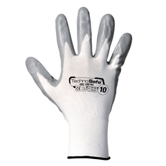 Technosafe Guanti Spalmati Nitrile Professionale da Lavoro Bianco